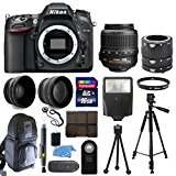 Nikon D7100 Digital SLR Camera +18-55mm VR Lens + 52mm Telephoto and Wide Angle Lenses + Backpack + Extension Tube + Transcend 16GB Memory Card + 60-Inch Camera/Video Tripod + Flexible Tripod and Much More